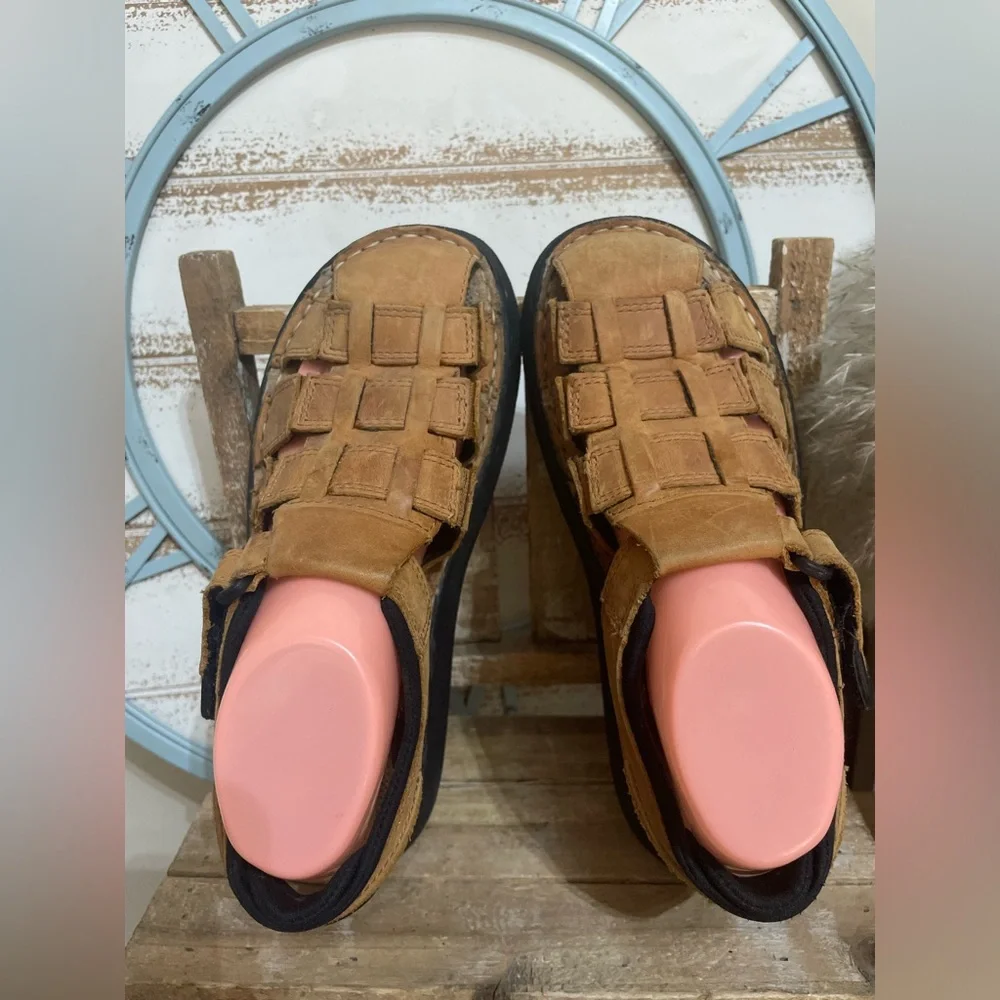 Men’s Faded Glory Chunky Y2K Leather Carlos 2 Sandals Sz 6 NEW